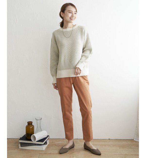 ikka「【雑誌InRed12月号掲載】バーズアイ柄ニットプルオーバー」|プルオーバー|