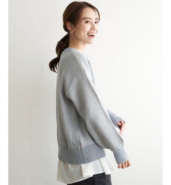 ikka「【雑誌InRed12月号掲載】バーズアイ柄ニットプルオーバー」|プルオーバー|