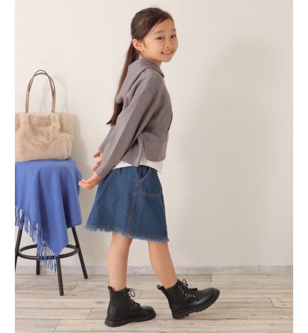 ikka kids「【親子おそろい】ダンボールレイヤードパーカー（120~160cm）」|Tシャツ・カットソー|