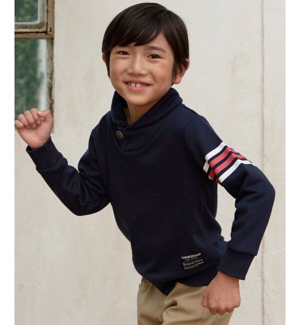 ikka kids「コンチョボタンショール襟トレーナー 2（120~160cm）」|Tシャツ・カットソー|