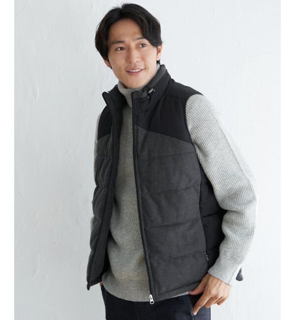 ikka「sorona(R)コンビ中綿ベスト」|ダウンベスト・ベスト|ブラック