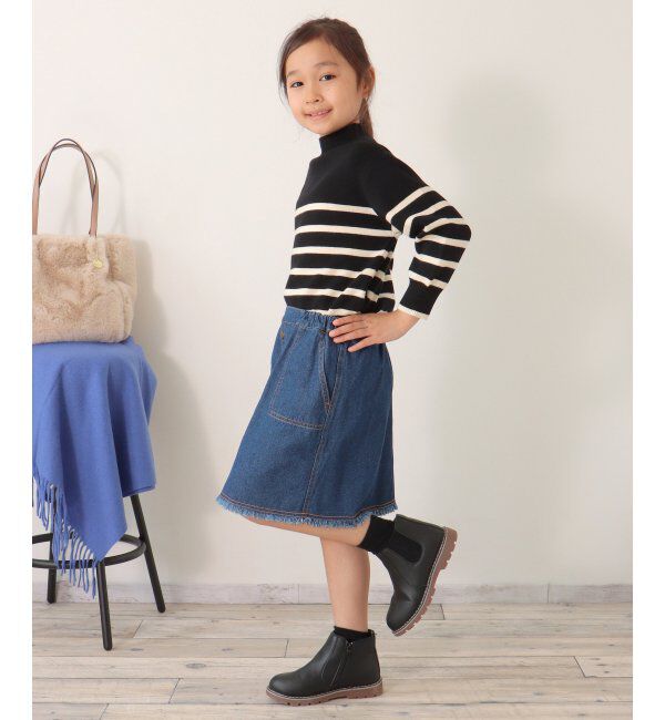 ikka kids「【洗濯機で洗える／親子おそろい】クリーミーボーダーニットプルオーバー（120~160cm）」|その他|