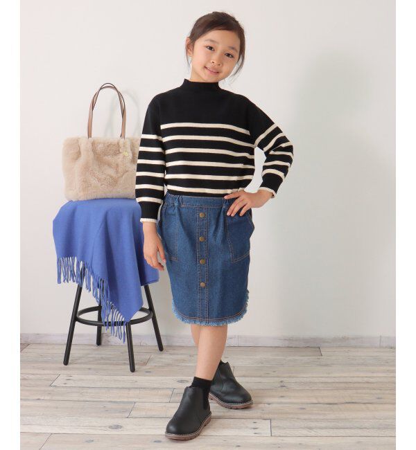 ikka kids「【洗濯機で洗える／親子おそろい】クリーミーボーダーニットプルオーバー（120~160cm）」|その他|