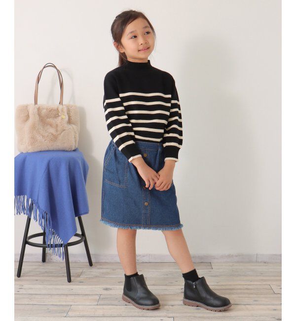 ikka kids「【洗濯機で洗える／親子おそろい】クリーミーボーダーニットプルオーバー（120~160cm）」|その他|