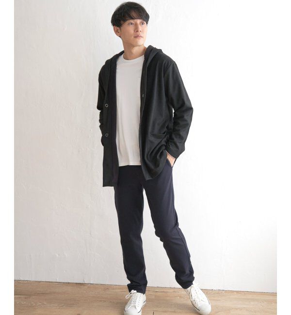 ikka「フェイクスエードフーディガン」|カーディガン|