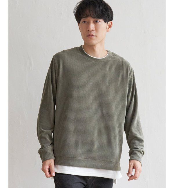 ikka「カットコールフェイクレイヤードプルオーバー」|パーカー|