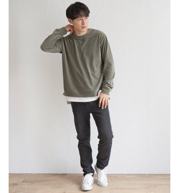 ikka「カットコールフェイクレイヤードプルオーバー」|パーカー|