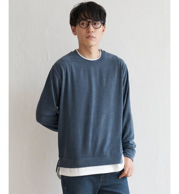 ikka「カットコールフェイクレイヤードプルオーバー」|パーカー|