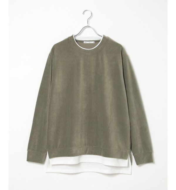 ikka「カットコールフェイクレイヤードプルオーバー」|パーカー|