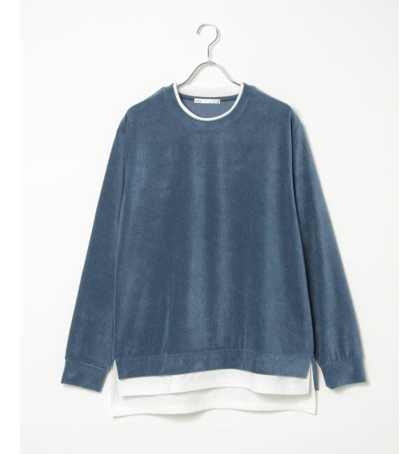 ikka「カットコールフェイクレイヤードプルオーバー」|パーカー|