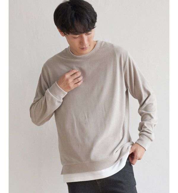 ikka「カットコールフェイクレイヤードプルオーバー」|パーカー|