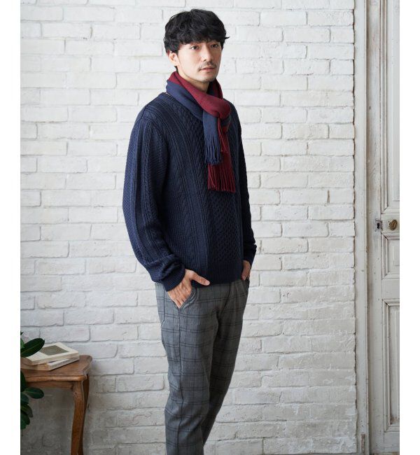 ikka「【抗菌防臭】ラッセルバイカラーマフラー」|マフラー|