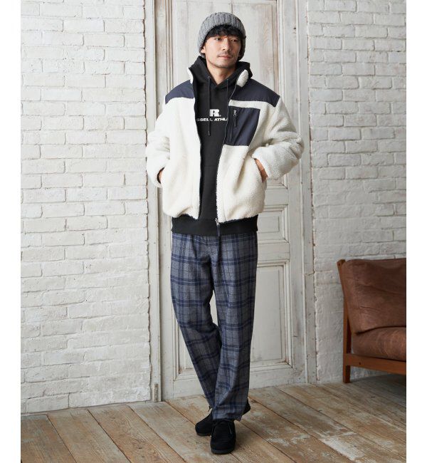 ikka「チェックテーパードワイドパンツ」|その他|