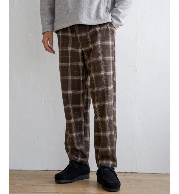 ikka「チェックテーパードワイドパンツ」|その他|