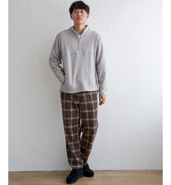 ikka「チェックテーパードワイドパンツ」|その他|