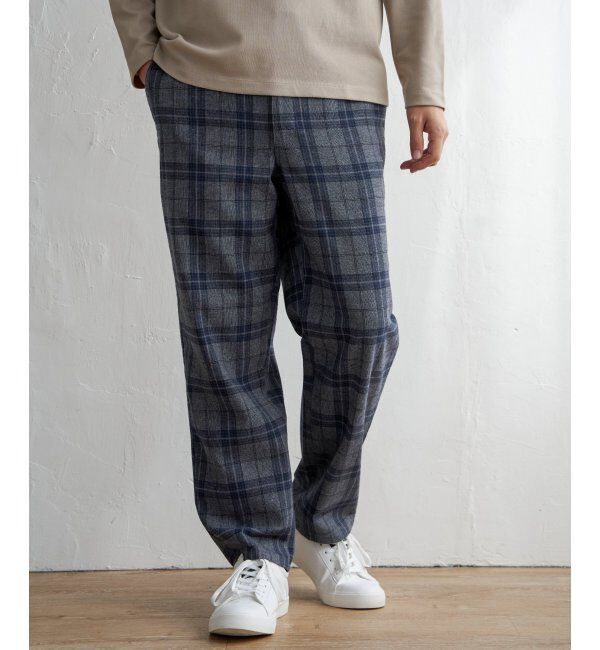 ikka「チェックテーパードワイドパンツ」|その他|