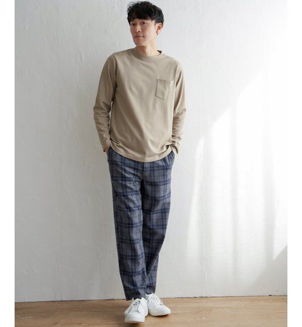 ikka「チェックテーパードワイドパンツ」|その他|