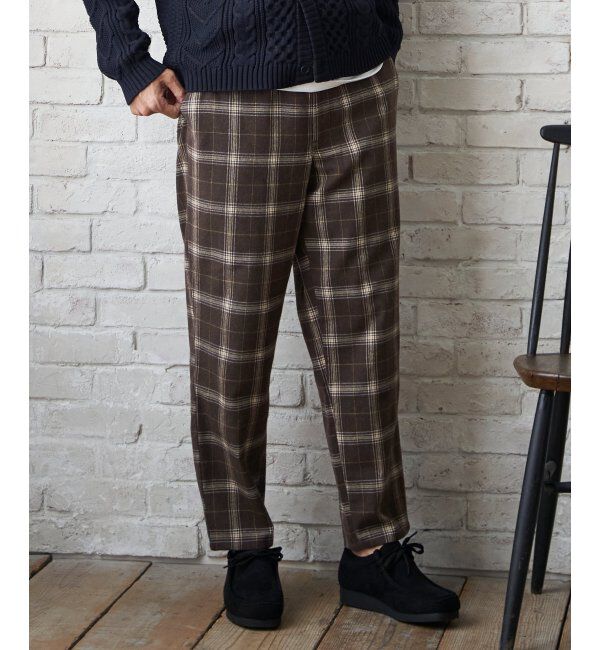 ikka「チェックテーパードワイドパンツ」|その他|