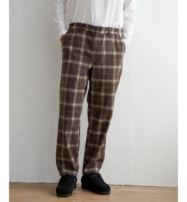 ikka「チェックテーパードワイドパンツ」|その他|