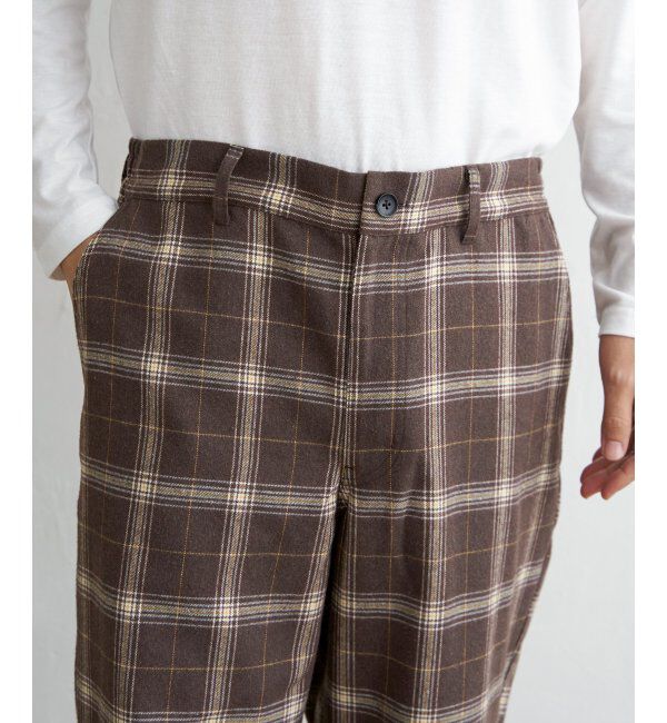 ikka「チェックテーパードワイドパンツ」|その他|