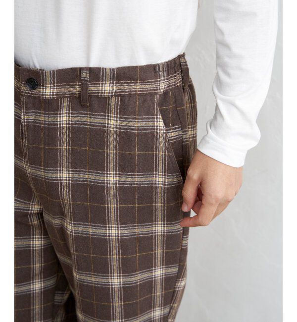 ikka「チェックテーパードワイドパンツ」|その他|