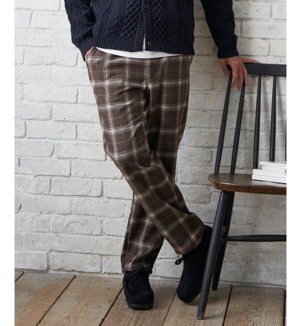 ikka「チェックテーパードワイドパンツ」|その他|