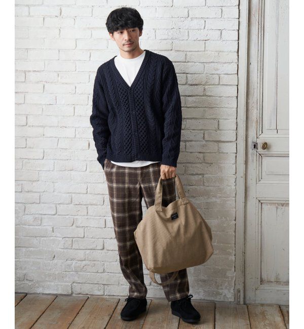 ikka「チェックテーパードワイドパンツ」|その他|