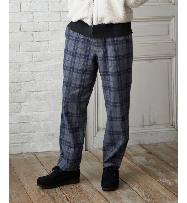 ikka「チェックテーパードワイドパンツ」|その他|