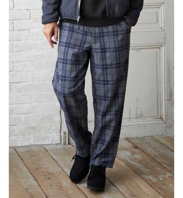 ikka「チェックテーパードワイドパンツ」|その他|