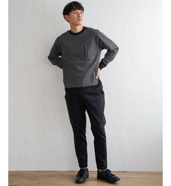 ikka「ヘリンボン裏起毛プルオーバー」|パーカー|