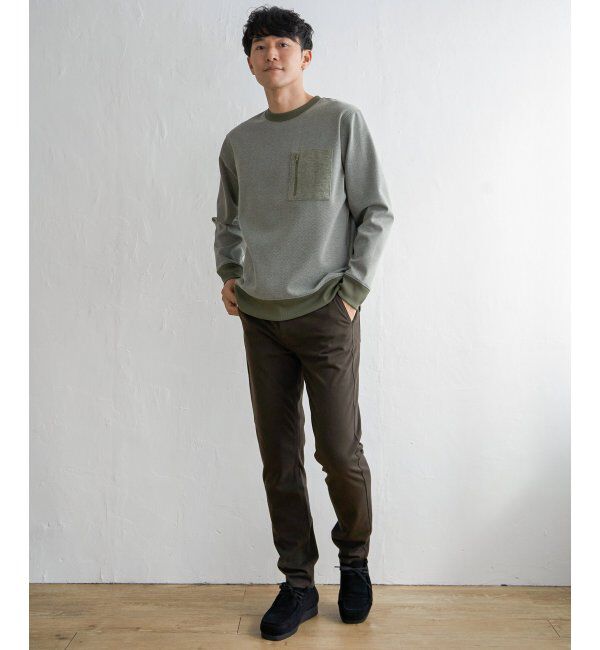 ikka「ヘリンボン裏起毛プルオーバー」|パーカー|