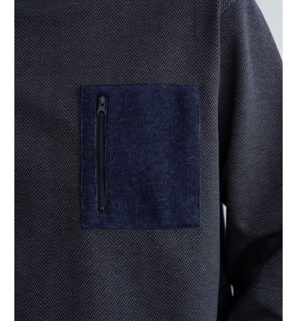 ikka「ヘリンボン裏起毛プルオーバー」|パーカー|