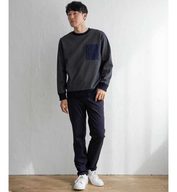 ikka「ヘリンボン裏起毛プルオーバー」|パーカー|