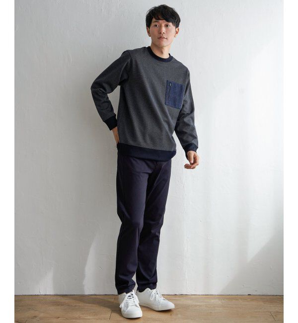 ikka「ヘリンボン裏起毛プルオーバー」|パーカー|