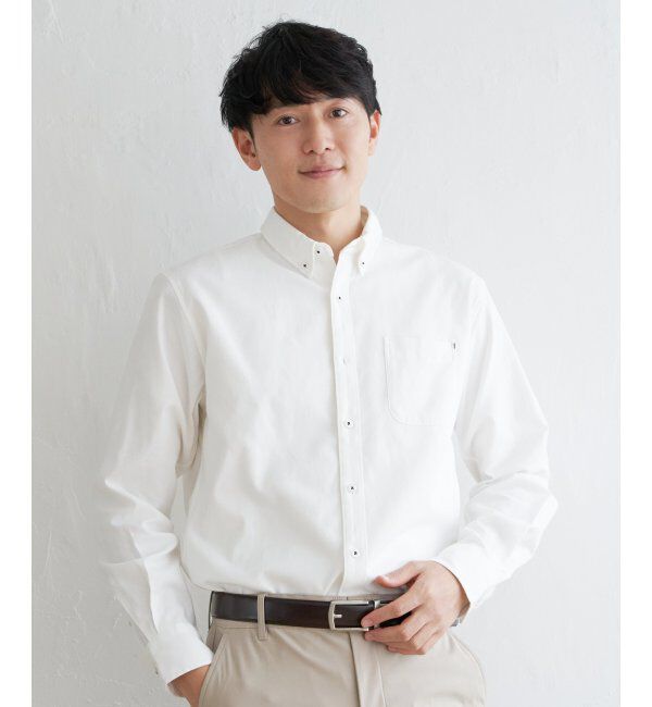 ikka「【吸水速乾】イージーケアオックスボタンダウンシャツ」|シャツ・ブラウス|ホワイト