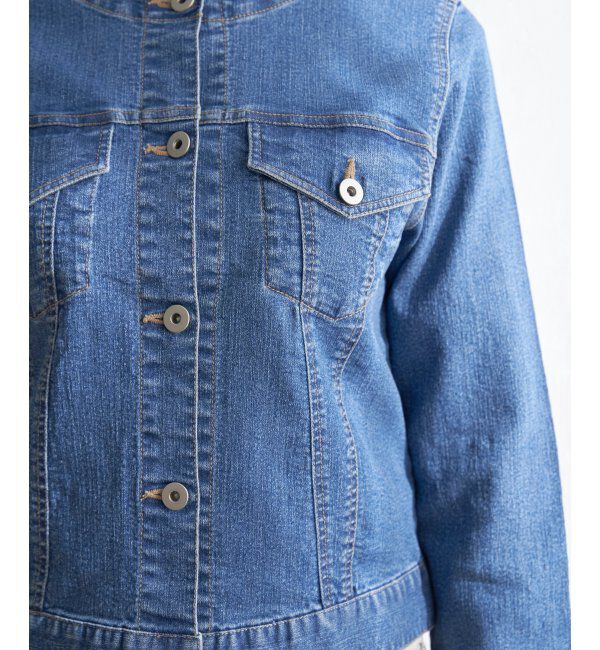 ikka「ストレッチノーカラーデニムGジャン」|その他|