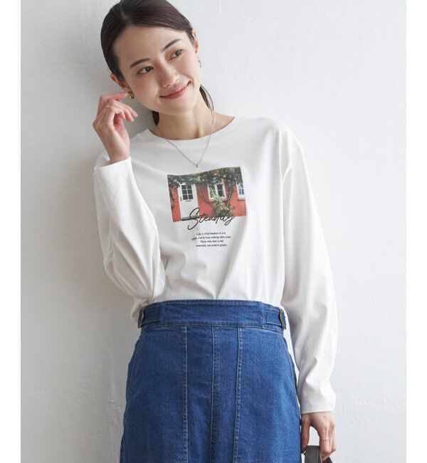 ikka「ロゴフォトプリントロンＴ」|Tシャツ・カットソー|オフホワイト