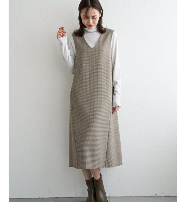 ikka「Vネックジャンパースカート」|ワンピース|