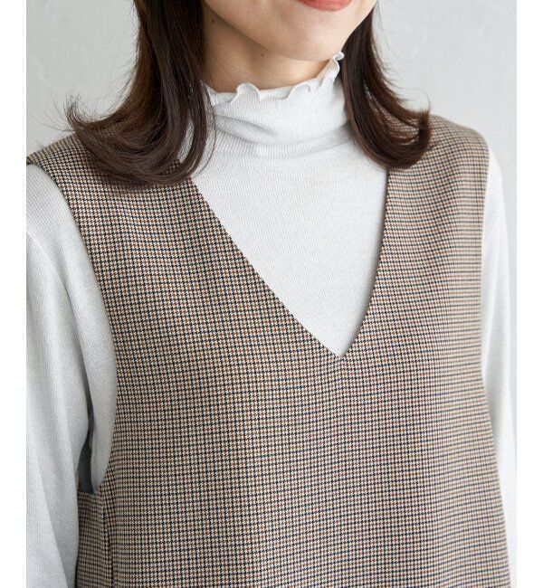 ikka「Vネックジャンパースカート」|ワンピース|