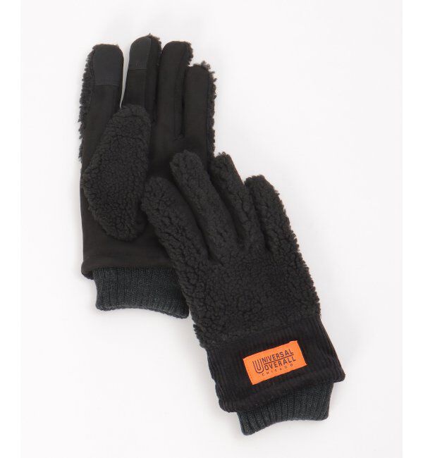 ikka「UNIVERSAL OVERALL ユニバーサルオーバーオール コーデュロイボアグローブ」|手袋|ブラック