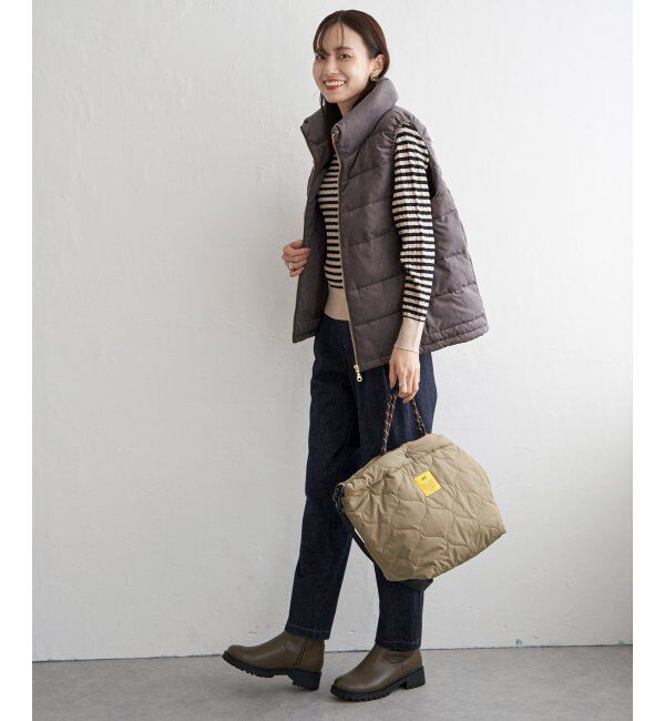 ikka「細コールボリューム襟ベスト」|ダウンベスト・ベスト|