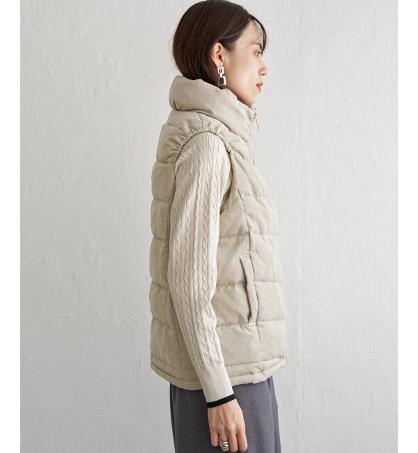 ikka「細コールボリューム襟ベスト」|ダウンベスト・ベスト|