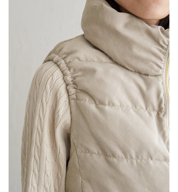 ikka「細コールボリューム襟ベスト」|ダウンベスト・ベスト|