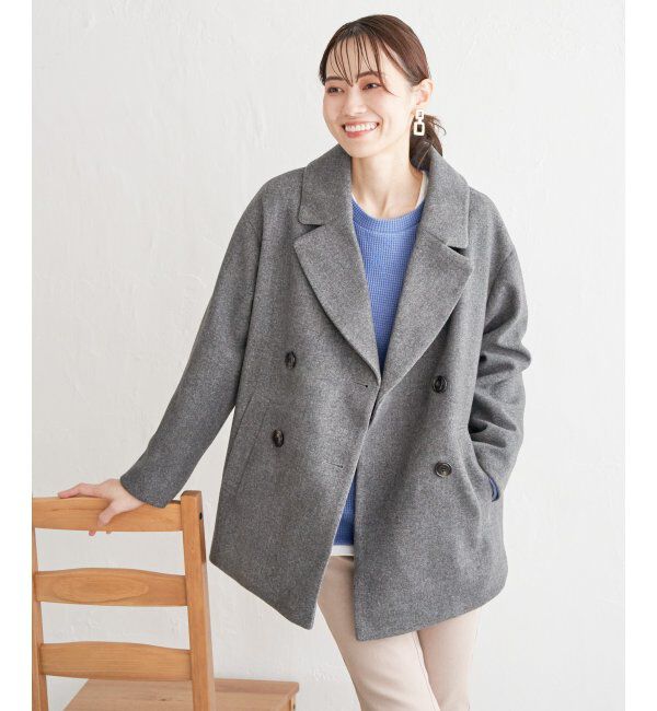 ikka「ウールライクストレッチテーラーコート」|その他|