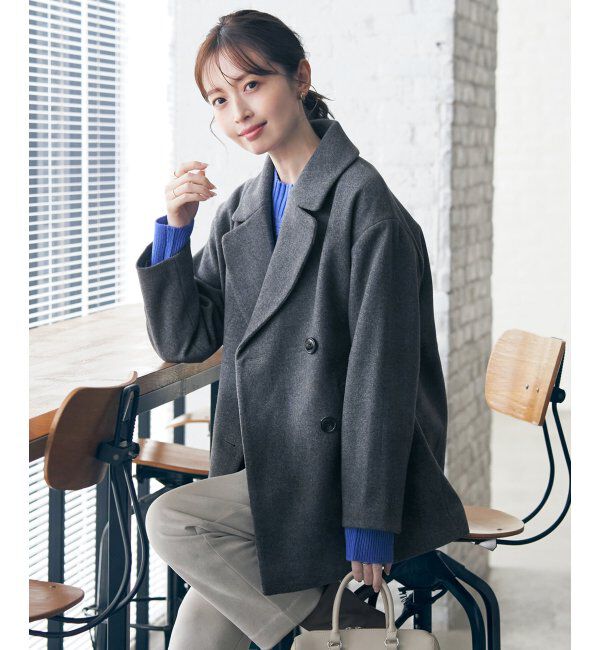 ikka「ウールライクストレッチテーラーコート」|その他|