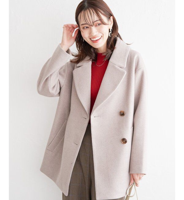 ikka「ウールライクストレッチテーラーコート」|その他|コーヒー