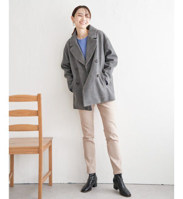 ikka「ウールライクストレッチテーラーコート」|その他|