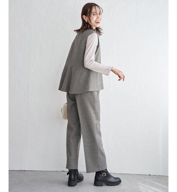 IKKA LOUNGE「【2点セット】ペプラムジレパンツセット」|ワンピース|