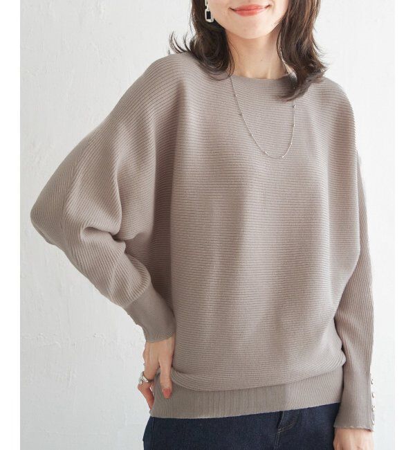 IKKA LOUNGE「横リブドルマンラメニットプルオーバー」|プルオーバー|