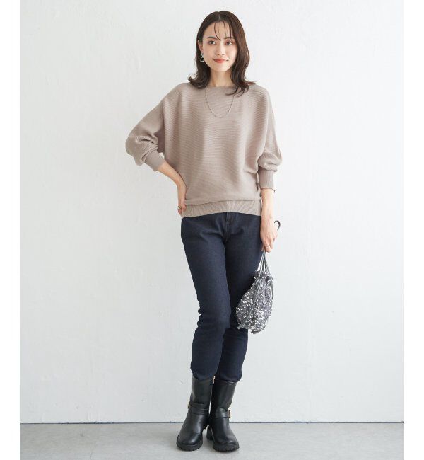 IKKA LOUNGE「横リブドルマンラメニットプルオーバー」|プルオーバー|